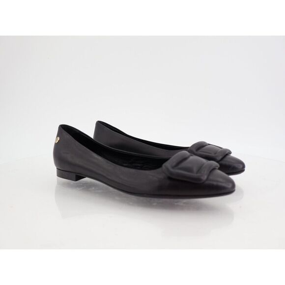 AGL Lolita Ballet Flat Womens 35.5 5.5 Black Leather Pointed Buckle Slip On Shoe - Picture 1 of 12